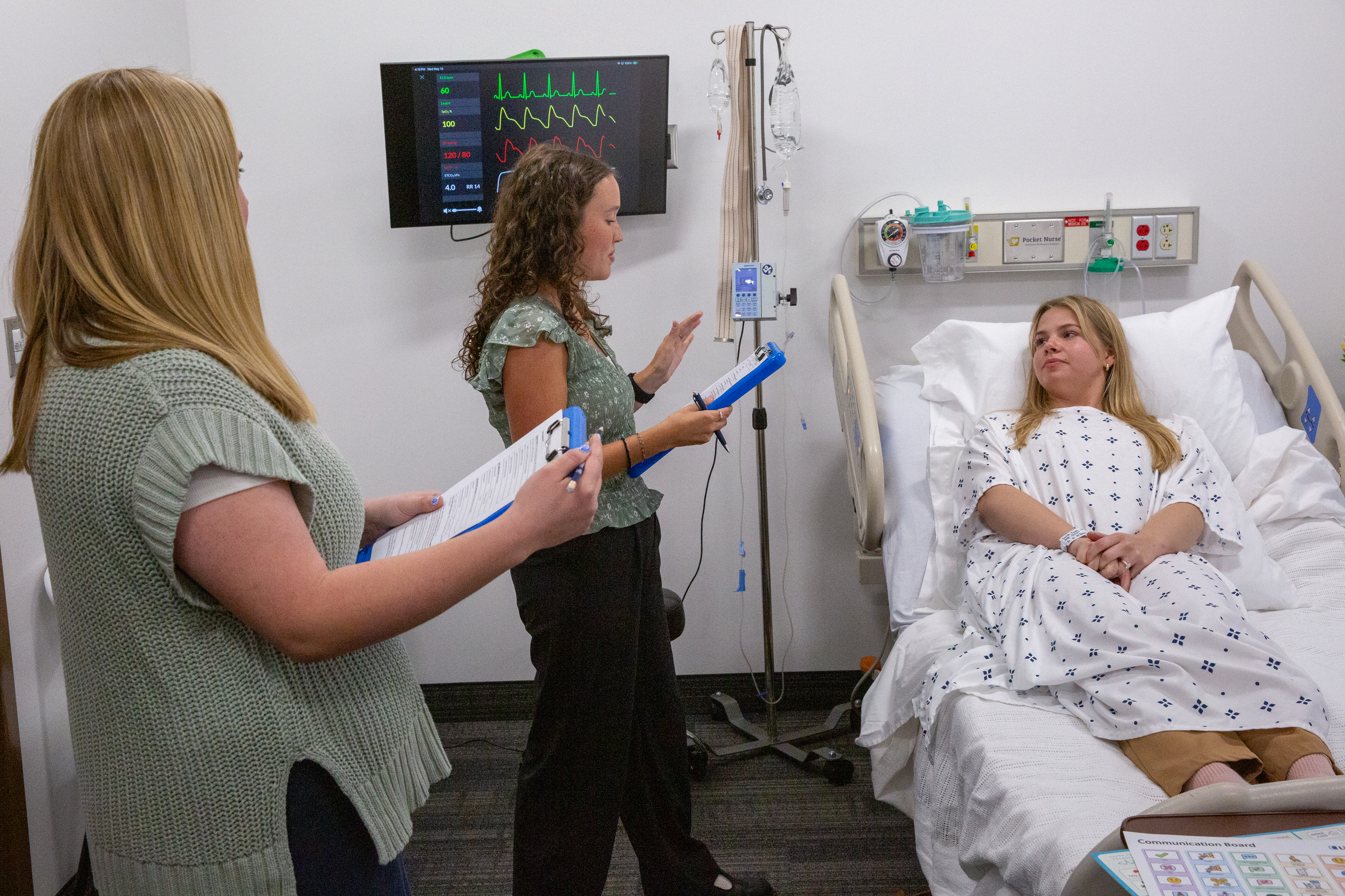 Students doing simulation
