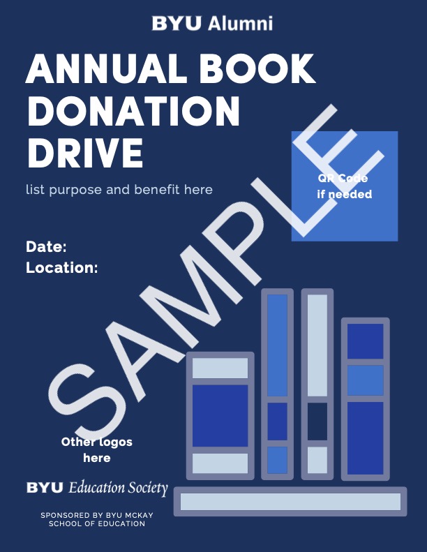 Sample image of an annual book donation flyer