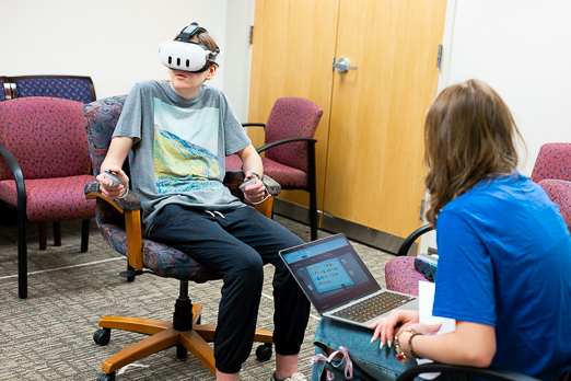 a boy experiencing vr