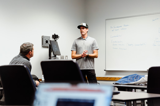 Man teaching class