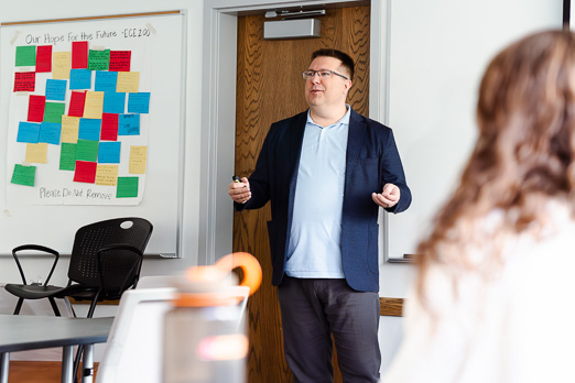 Man teaching class
