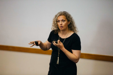a women speaking 